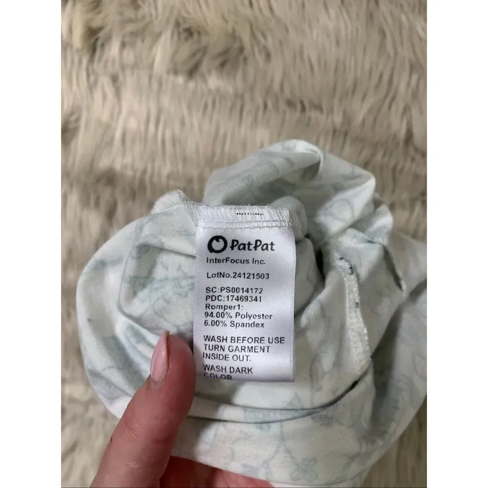 PatPat baby girl rabbit print/solid jumpsuit 12-18M